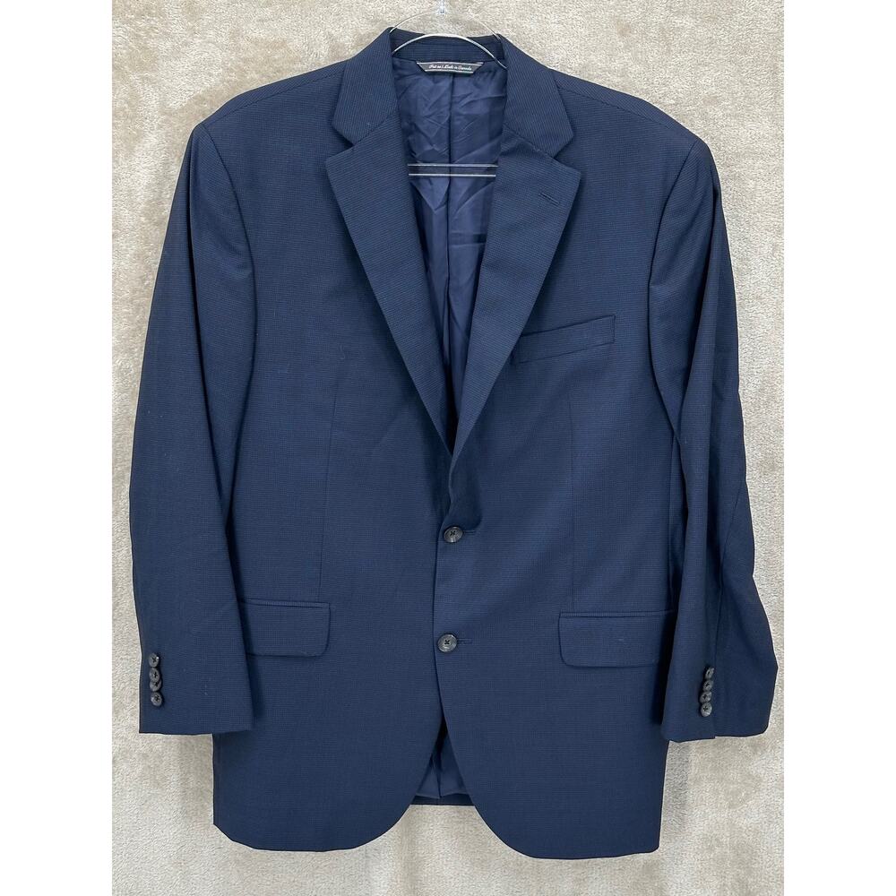 Jack Victor Suit Jacket Mens 42R Navy Super 100s Wool Napoli Italian Blazer Work